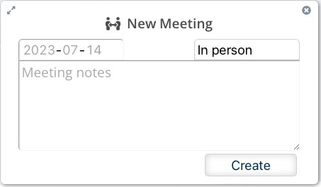 A screenshot of the new meeting dialog box